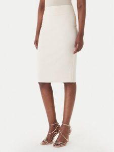 Rinascimento Spódnica ołówkowa CFC0128651003 Beżowy Slim Fit. Brązowe spódnice Rinascimento, l, bez wzorów, z syntetyku. Za 349,99 zł.