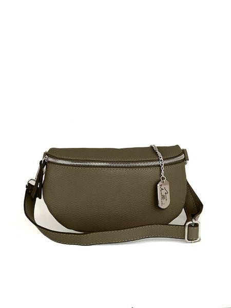 Anna Morellini Skórzana saszetka "Berenice" w kolorze khaki - 25 x 14 x 1 cm rozmiar: onesize. Brązowe nerki i saszetki Anna Morellini, bez wzorów, z materiału. Za 130,99 zł.