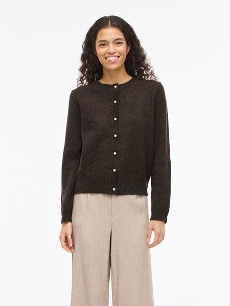 Vila Kardigan "Salsa" w kolorze ciemnobrązowym rozmiar: S. Brązowe kardigany Vila. Za 74,11 zł.