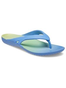 Crocs Japonki "Kadee II" w kolorze błękitno-żółtym rozmiar: 36/37. Niebieskie klapki Crocs, bez wzorów, z otwartym noskiem, bez obcasa. Za 79,45 zł.