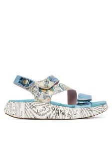 Laura Vita Sandały Nikito 19 Niebieski. Niebieskie sandały LAURA VITA, bez wzorów, ze skóry, bez obcasa, na płaskiej podeszwie, bez zapięcia. Za 429,99 zł.