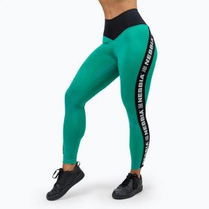 Legginsy treningowe damskie NEBBIA Iconic. Zielone legginsy NEBBIA, bez wzorów. Za 219,99 zł.