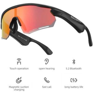 Okulary rowerowe polaryzacyjne UV400 z bluetooth i głośnikami ROCKBROS BT. Okulary przeciwsłoneczne ROCKBROS. Za 248,00 zł.