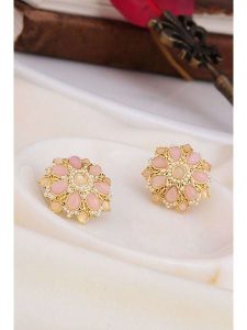 Pierres delicates Pozłacane kolczyki z kwarcem różowym rozmiar: onesize. Różowe kolczyki Pierres delicates, z kwarcem, pozłacane. Za 69,99 zł.