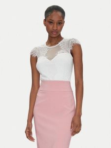 Rinascimento Body CFC0122575003 Biały Slim Fit. Białe body i gorsety Rinascimento, bez wzorów, z syntetyku. Za 189,99 zł.