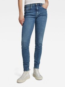 G-Star Dżinsy - Skinny fit - w kolorze niebieskim rozmiar: W25/L30. Niebieskie jeansy G-Star, z aplikacjami. Za 197,63 zł.