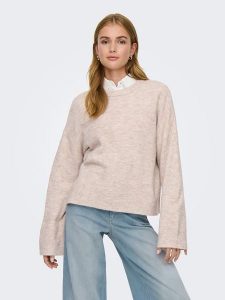 ONLY Sweter "Simoni" w kolorze szarobrązowym rozmiar: L. Brązowe swetry oversize ONLY, l, bez wzorów, bez ramiączek. Za 82,99 zł.