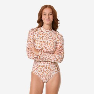 Kostium kąpielowy jednoczęściowy damski Decathlon Dani Graou. Brązowe stroje jednoczęściowe DECATHLON, bez wzorów, z elastanu. Za 159,99 zł.