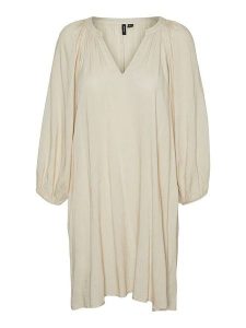 Vero Moda Tunika "Lova" w kolorze beżowym rozmiar: M. Brązowe tuniki Vero Moda, m, bez wzorów, z wiskozy, bez kołnierzyka, bez ramiączek. Za 52,67 zł.