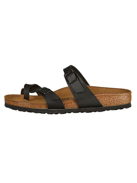 Birkenstock Japonki "Mayari" w kolorze czarnym rozmiar: 38. Czarne klapki Birkenstock, bez wzorów, bez obcasa. Za 292,89 zł.