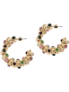 Otazu Pozłacane kolczyki-półkreole z kryształami Swarovski rozmiar: onesize. Zielone kolczyki Otazu, z kryształem, pozłacane. Za 180,45 zł.