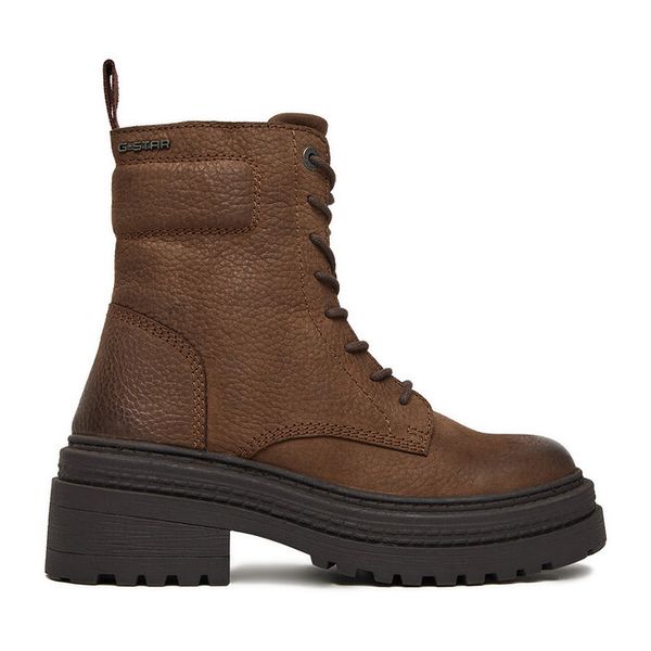 Trzewiki G-Star Raw. Brązowe botki G-Star Raw, bez wzorów, bez obcasa, na płaskiej podeszwie, bez zapięcia. Za 209,99 zł.