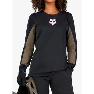 Bluza rowerowa damska Fox Defend LS Jersey Park. Czarne bluzy FOX, bez wzorów, z jersey, bez kaptura. Za 293,99 zł.