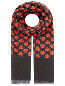 Zwillingsherz Szal "Dark Heart" w kolorze czarno-czerwonym - 180 x 83 cm rozmiar: onesize. Czarne szaliki Zwillingsherz, bez wzorów, z materiału. Za 107,86 zł.