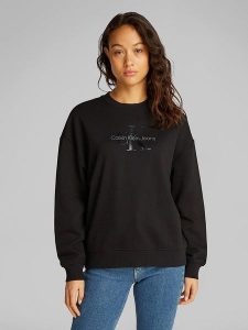 CALVIN KLEIN JEANS Bluza w kolorze czarnym rozmiar: S. Czarne bluzy Calvin Klein Jeans, s, bez wzorów, z bawełny, bez kaptura. Za 240,99 zł.