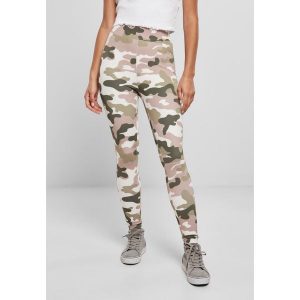 Damskie legginsy z wysoką talią Urban Classics Camo tech (Grandes tailles). Czerwone legginsy Urban Classics, bez wzorów. Za 191,00 zł.