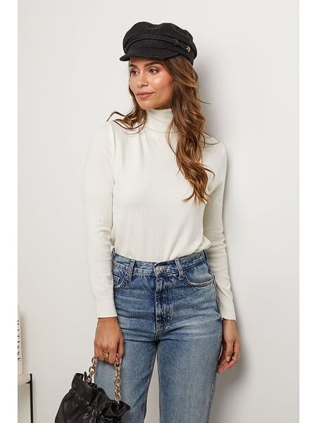 Soft Cashmere Sweter w kolorze kremowym rozmiar: 34/36. Brązowe golfy Soft Cashmere, bez wzorów, z kaszmiru. Za 100,52 zł.