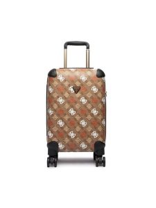 Guess Walizka kabinowa Eliette TWB931 59830 Beżowy. Brązowe walizki Guess, z aplikacjami, z tworzywa sztucznego. Za 749,99 zł.