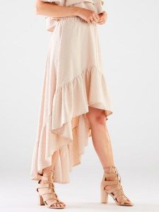 Awama Spódnica w kolorze beżowym rozmiar: S/M. Brązowe spódnice Awama, m, bez wzorów, midi. Za 159,99 zł.