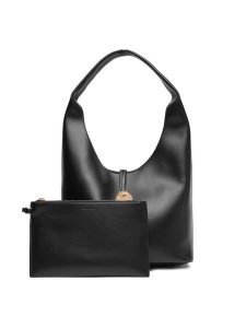 Calvin Klein Jeans Torebka Stone Lock Slouchy Small Shoulde LV04K3176G Czarny. Czarne torebki klasyczne Calvin Klein Jeans, bez wzorów, z jeansu, bez dodatków. Za 369,99 zł.