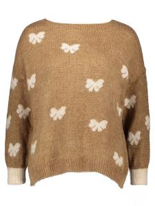 Miss goodlife Sweter w kolorze jasnobrązowym rozmiar: S. Brązowe swetry oversize miss goodlife, s, bez wzorów, z wełny, bez ramiączek. Za 131,74 zł.
