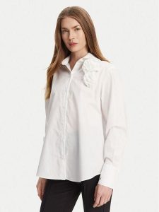 KARL LAGERFELD Koszula A2W11011 Biały Regular Fit. Białe koszule KARL LAGERFELD, bez wzorów, z bawełny, bez kołnierzyka, bez ramiączek. Za 499,99 zł.