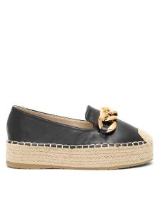 DeeZee Espadryle WSS20375-27 Czarny. Czarne espadryle DeeZee, bez wzorów, ze skóry, bez obcasa. Za 69,99 zł.