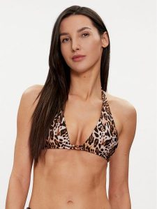 Guess Góra od bikini E4GJ21 MC04R Brązowy. Brązowe bikini Guess, z aplikacjami, z syntetyku. Za 399,99 zł.