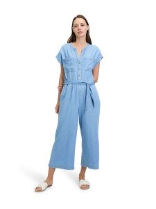 BETTY & CO Kombinezon w kolorze błękitnym rozmiar: 36. Niebieskie kombinezony Betty & Co, bez wzorów, z tkaniny, bez kołnierzyka, bez ramiączek. Za 149,95 zł.