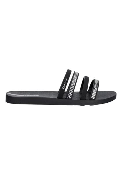 Klapki damskie Ipanema Mesh Slide IIl FEM 83751 BP394. Czarne klapki Ipanema, bez wzorów, z gumy, bez obcasa. Za 144,39 zł.