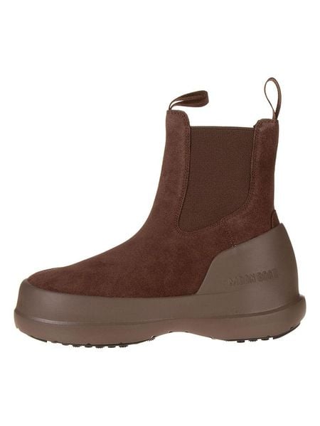 Moon Boot Skórzane botki "Luna Chelsea Suede" w kolorze jasnobrązowym rozmiar: 39. Brązowe botki Moon Boot, bez wzorów, bez obcasa, bez zapięcia. Za 381,98 zł.