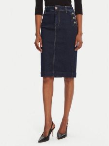 Liu Jo Spódnica jeansowa UF5092 D0264 Granatowy Regular Fit. Niebieskie spódnice Liu Jo, bez wzorów, z bawełny. Za 499,99 zł.