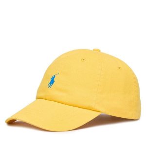 Czapka z daszkiem Polo Ralph Lauren. Żółte czapki Polo Ralph Lauren, bez wzorów. Za 139,99 zł.