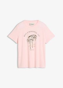 T-shirt z elastycznej mieszanki wiskozy. Czerwone t-shirty bonprix, bez wzorów, z wiskozy, bez kołnierzyka, bez ramiączek. Za 19,99 zł.