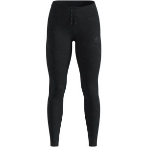 Legginsy do biegania damskie Odlo ZEROWEIGHT PRINT REFLECTIVE. Czarne legginsy ODLO, bez wzorów. Za 399,25 zł.