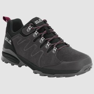 Buty trekkingowe damskie Jack Wolfskin Refugio Texapore Low. Czerwone buty sportowe Jack Wolfskin, z materiału, bez zapięcia. Za 541,00 zł.