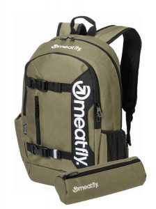 Plecak Basejumper z przegrodą na laptopa 22L Meatfly + piórnik. Zielone plecaki Meatfly. Za 254,99 zł.