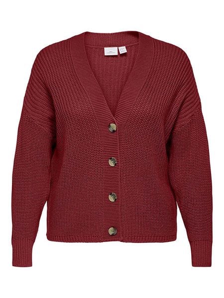 ONLY Kardigan w kolorze bordowym rozmiar: 46/48. Czerwone kardigany ONLY, bez wzorów, ze splotem, bez ramiączek. Za 122,96 zł.