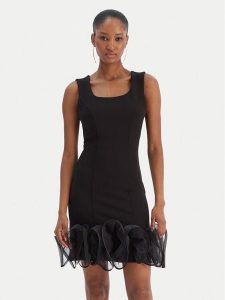 Rinascimento Sukienka koktajlowa CFC0126628003 Czarny Slim Fit. Czarne sukienki Rinascimento, xl, bez wzorów, z syntetyku, wizytowe, bez kołnierzyka, bez ramiączek. Za 579,99 zł.