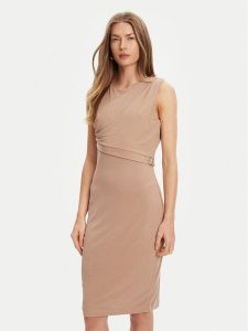 Guess Sukienka codzienna W5YK27 KAQL2 Brązowy Regular Fit. Brązowe kombinezony Guess, l, z aplikacjami, bez kołnierzyka, bez ramiączek. Za 259,99 zł.