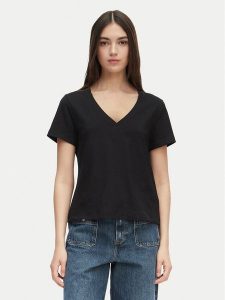 Tommy Hilfiger T-Shirt WW0WW48704 Czarny Regular Fit. Czarne t-shirty TOMMY HILFIGER, s, bez wzorów, z bawełny, bez kołnierzyka, bez ramiączek. Za 249,99 zł.