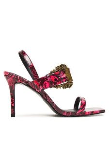 Versace Jeans Couture Sandały 79VA3S71 Różowy. Czerwone sandały Versace Jeans Couture, bez wzorów, z jeansu, bez obcasa, na szpilce, bez zapięcia. Za 599,99 zł.