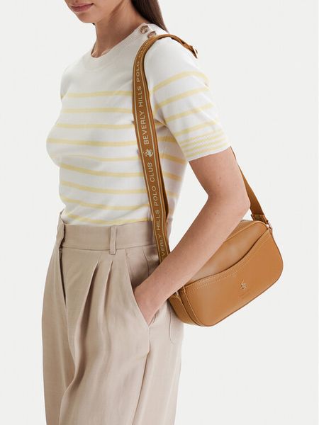 Beverly Hills Polo Club Torebka CEO-BHPC-C-015-09 Brązowy. Brązowe listonoszki Beverly Hills Polo Club, bez wzorów, z materiału, bez dodatków. Za 199,99 zł.