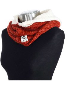 Buff Szal-koło w kolorze kremowo-czerwonym - dł. 55 cm rozmiar: onesize. Brązowe szaliki Buff, bez wzorów, z materiału. Za 90,45 zł.