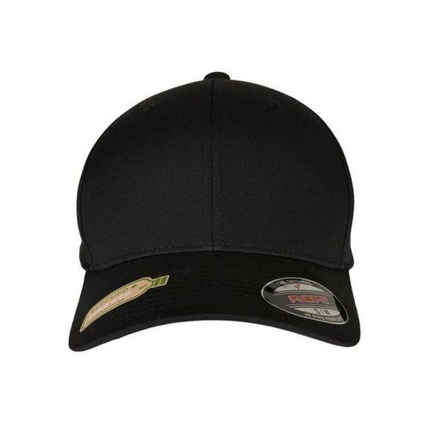 Czapka Z Daszkiem Z Poliestru Z Recyklingu. Czarne czapki FLEXFIT, bez wzorów. Za 84,99 zł.