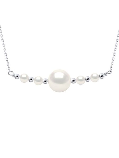 Mitzuko Srebrny naszyjnik z perłami - dł. 38 cm rozmiar: onesize. Szare naszyjniki Mitzuko, z perłą, srebrne. Za 283,48 zł.