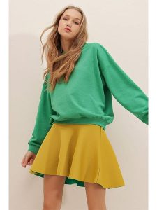 Trend Alacati Bluza w kolorze zielonym rozmiar: S. Zielone bluzy Trend Alacati, s, bez wzorów, z bawełny, bez kaptura. Za 65,69 zł.