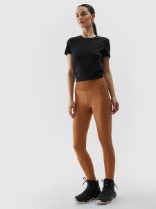 4F Spodnie do biegania w terenie szybkoschnące damskie - brązowe XXL. Brązowe spodnie sportowe 4f, bez wzorów, z dzianiny, z podwyższonym stanem, długie. W wyprzedaży za 99,99 zł.