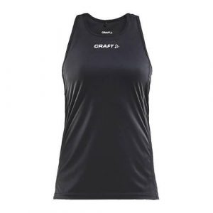Koszulka treningowa damska Craft Rush Ärmellos. Czarne bluzki Craft, xs, bez wzorów, z poliesteru, sportowe, bez kołnierzyka, bez ramiączek. Za 209,99 zł.