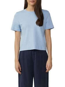 S.Oliver Koszulka w kolorze błękitnym rozmiar: 42. Niebieskie bluzki s.Oliver, s, bez wzorów, z bawełny, bez kołnierzyka, bez ramiączek. Za 43,99 zł.